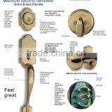 ANSI Grade 2 Brass Hotel Commercial Residential Door Lever Handleset Lock thumbnail-2