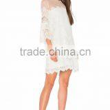 Bell Sleeve Lace Dress Elegant Women Latest Western Dress Patterns for Girls thumbnail-2