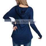 2017 Women Pocket Front Pullover Hoodie Sweatshirt With Thumb Hole thumbnail-3