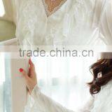 Fashion Summer Peated Blouse With Long Sleeve and Ruffle Design thumbnail-2