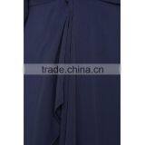 HAODUOYI Fashion Soild Navy Blue Short Women Jumpsuit Deep V-neck Long Sleeve Pleated Sexy Female Romper for Wholesale thumbnail-5