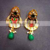 Indian Jewelry Ethnic Pearl Kundan Earrings thumbnail-4