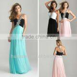 Free Veil Chiffon One-shoulder Two Colors Evening Dresses thumbnail-1