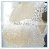 Latest Elegant V-neck Backless Lace Embroidery Mullet Wedding Dress Bridal thumbnail-6