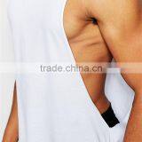 Mens Plain White Tank Top Custom Open Side Tank Top thumbnail-4
