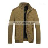 Mens Classic Stand Collar Quilted Jacket With Elbow Patch thumbnail-1