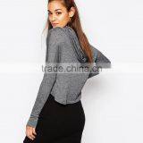 China Promotional Supreme Quality Custom Cropped Top Hoodie With Glove thumbnail-2