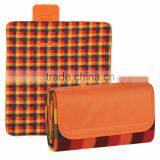 Roll-Up Picnic Blanket - Measures 52" x 47", Made From Polyester Fleece Plaid With Lining and Water-resistant PE Backing thumbnail-3