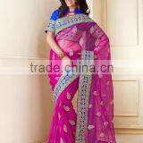 Elegant Golden & Red & Green Color Combination Blooming Bliss Designer Sarees Collections thumbnail-2