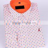 2017 Floral Printed Men's Long Sleeve Button Down Collar Slim Fit Shirt With Contrast Collar and Cuff thumbnail-1