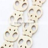 (Grade B) Synthetic Halloween Skull White Howlite Beads 22x20mm thumbnail-1