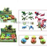 Mini Plastic Dinosaur Capsule Toy Creative Assembly Block Toys Educational Toys for Kids thumbnail-4