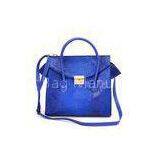 Python Embossed Faux Leather Handbags Trapaze Tote in Blue / Black