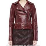 Women Waxed Leather Jackets With Zipper