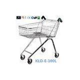 Zinc Plated Low Carbon Steel UK Shopping Cart 100L European Style