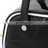 Women Fashionable Small Black Printed Vinyl Handbag thumbnail-5