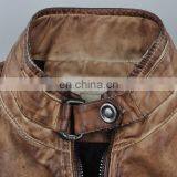 2015 Lastest Fashion Handsome Padded Garment Dyed Men Leather Jacket thumbnail-4
