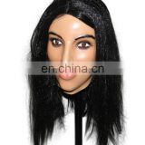 Eco-friendly Lovely Vivid Pick Rubber costume realistic female latex mask