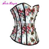 Wholesale Halloween Women Vintage Printed Underbust 14 Latex Corset thumbnail-4