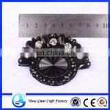 New Fashion Foreign Trade Sector Shoes Flower Black Exquisite Handmade Beaded Crystal Flower thumbnail-1