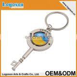 Custom Best Quality Souvenir Spinning Keyholder Key Shaped Cross Keyring