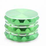 D50mm& H42 mm Aluminium Alloy Polygonal Cigar Grinder 4-layer Plat Sounder Smoke Grinder as Colorful Cigar Crushing Metal Accessory With White Edge for Tobacco,smoke,cigarette thumbnail-2