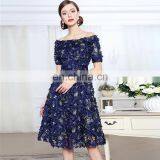 LAITE D2145 High Quality Women Sequin Embroidery One-shoulder Casual Dress Evening Birthday Dress for Women thumbnail-3