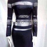 Summer Dress Wholesale 2015 New Black Long Sleeve Mesh Sey Bodycon Celebrity Party Pencil Women Bandage Dress Bandage Bodycon Wo thumbnail-1