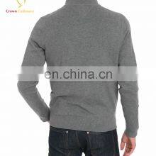 Men High Collar Half Button Pullover Cashmere thumbnail-2