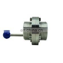 Dn50 Sanitary ss Stainless Steel 304 316 Manual Thread Butterfly Valve With Pull Handle thumbnail-5