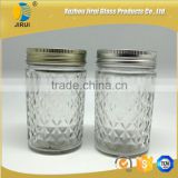 300ml Quilting Design Clear Glass Candle Jar
