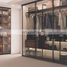 Modern Glass Door Wooden Wardrobe Cloghtes Storage Cabinet Design thumbnail-4