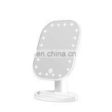 Hot Sales European Style Standing Lighted Makeup Mirror Bathroom Rechargeable Make Up Mirror With LED thumbnail-2