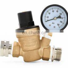 Lead Free Brass Water Pressure Regulator With Gauge thumbnail-1