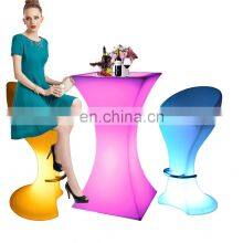Nightclub Furniture /RGBW Color Changing Led Outdoor Patio Garden Nightclub Furniture Plastic Party Tables and Chairs thumbnail-1