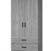Walnut Two Door Chest Wardrobe thumbnail-1