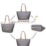 2016 Fashion Stripe Canvas Designer Handbag Ladies Leisure Bag Wholesale thumbnail-6