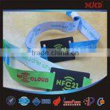 MDW207 Custom NFC Polyester Bracelet Rfid Fabric Woven Wristband for Festival Event
