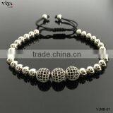 2016 Newest Bracelet White Gold Macrame Beads Bracelet With TOP BEST PVD Plating thumbnail-1