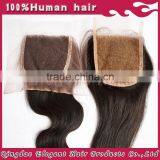 Hot Selling With Middle Part Virgin Brazilian Human Hair Lace Closure