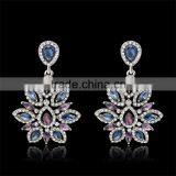 New Charm Fashion Crystal Rhinestone Water Drop Leaf Flower Dangle Drop Earrings thumbnail-3
