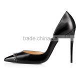 Catwalk Black and Nude Leather Lady Stiletto Bulk Wholesale Woman Pointed Toe High Heel Shoes Spikes on Toe Designer Women Shoes thumbnail-3