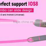 High Quality 2in 1 Cell Phone Charger Cable Flat Micro USB Data Cable For android/ios Mobile Phone