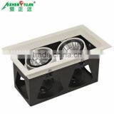 Super Bright Recessed Cob Led Ceiling Downlight Double Head Cob 2*20w Led Grille Panel Light