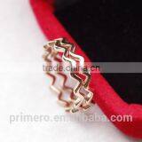 Latest Designs Women's Wave Finger Rings for Girls 18K Rose Gold Plated Stainless Steel Jewellery/Jewelry thumbnail-4