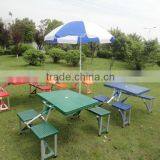 Portable Plastic Folding Picnic Table and Chairs thumbnail-1