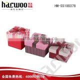 Custom Gold Foil Stamping Magnetic Closure Fancy Wooden Jewelry Gift Boxes