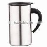 Classical Style Double Wall Stainless Steel Coffee Mug With Handle ZH-451 thumbnail-1