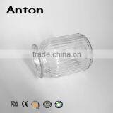 Round Vertical Stripes Surface Candle Holder Glass With Lid thumbnail-3