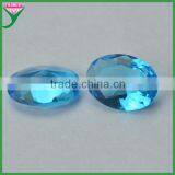 China Manufacturer Oval Decorate Blue Aquamarine Glass Gem Stone for Making Jewelry thumbnail-2
